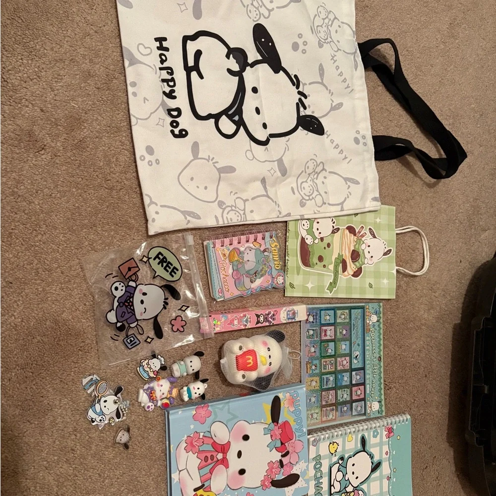 NWOT Sanrio extra large pochacco bag and more stationary bundle - Picture 3 of 13